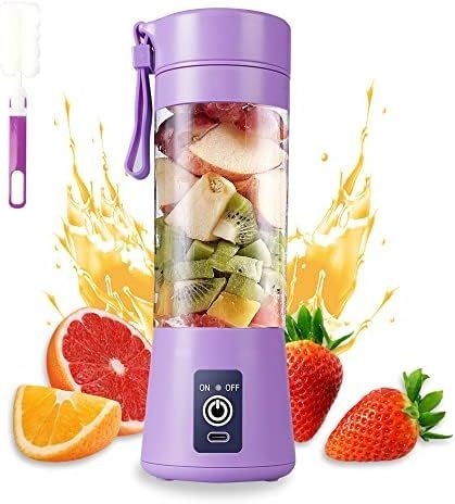 Rechargeable Portable Mini Juicer Blender – 6 Blades, 380ml Outdoor Juicing Cup [Random Color] With Box