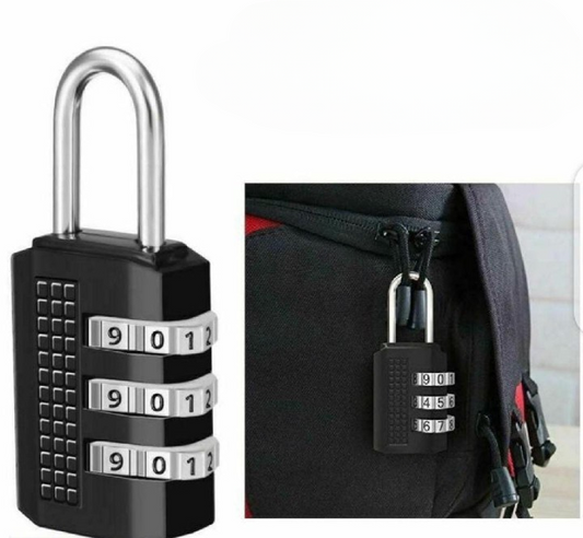 3 Digit Combination Padlock For Locker Luggage Suitcase Travel Bag (random Color)